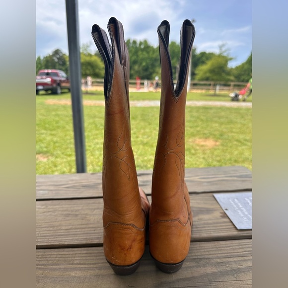 Vintage Justin Boots Tan Leather Western Boots size 6. - Picture 3 of 6